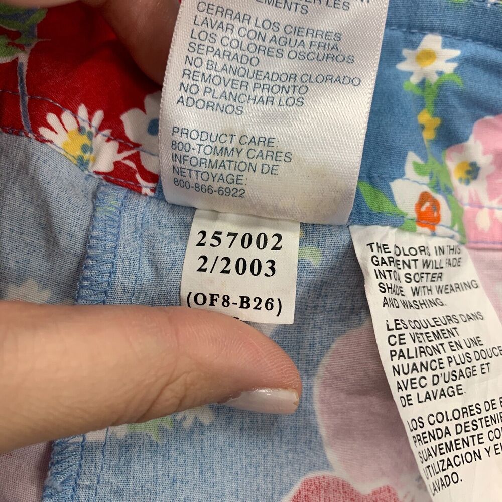 Tommy Jeans Skirt Junior 5 Floral Print Cargo Pockets Stretch Cotton Blend Zip - Picture 9 of 11